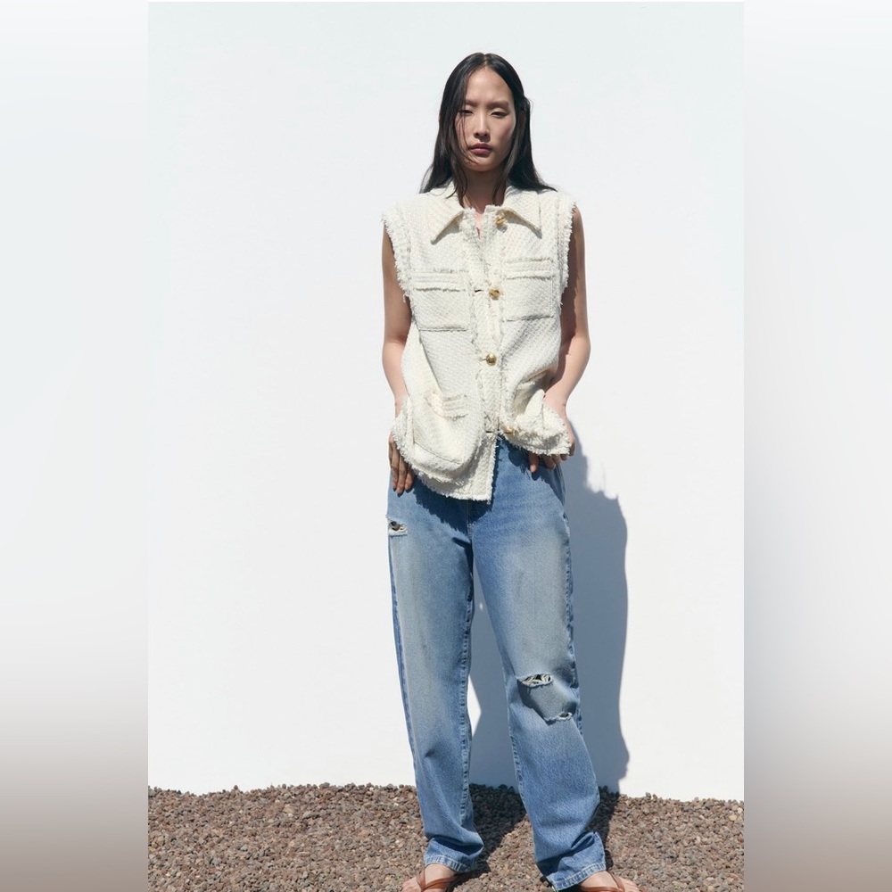 Zara Cream Vest for Women